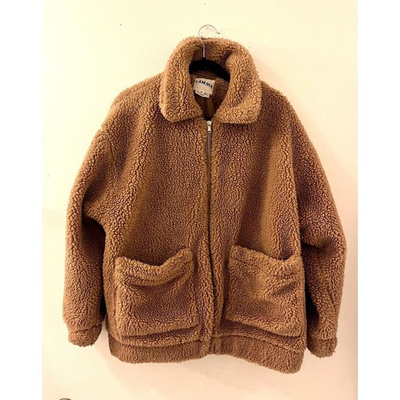 Women’s cozycore I.AM.GIA Brown oversized Teddy Coat Size small - Picture 1 of 6
